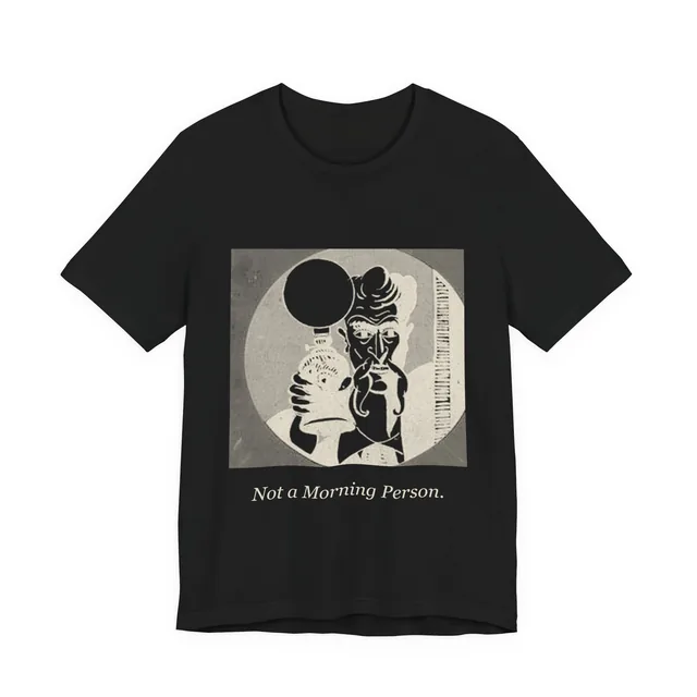 Not a Morning Person. — Dracula design printed on a black t-shirt